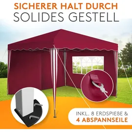 Kronenburg Handel Kronenburg Faltpavillon 3 x 3 m inkl. 2 Seitenteile Rot