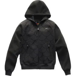Blauer Easy Man Fish wasserdichter Motorrad Zip Hoodie, schwarz-rot, Größe 2XL für Männer