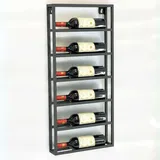 DanDiBo Ambiente Dandibo Weinregal Wand Metall Schwarz Design 96603 Flaschenregal Weinflaschenhalter Weinhalter Flaschenhalter