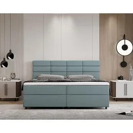 panda möbel Boxspringbett 180 x 200 cm Hellblau