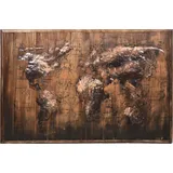 Garden Pleasure Wandbild 3D Weltkarte braun, Metall