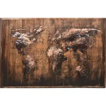 Harms Import Garden Pleasure Wandbild 3D Weltkarte braun, Metall