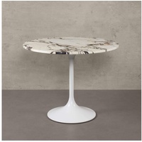MAGNA Atelier Esstisch Tokio mit exklusiver Marmor Tischplatte, Küchentisch, Dining Table, seltener Naturstein, Unikat, 96x76cm weiß