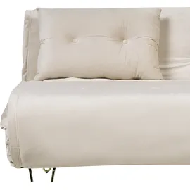 Beliani Schlafsofa Stoff 2-Sitzer Beige