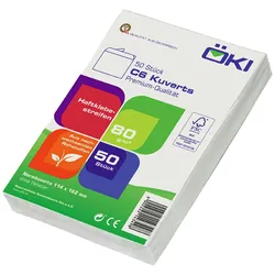 OKI 100x ÖKI Kuvert C6 114x162mm weiß 80 gr. Haftstreifen