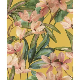 tesa rasch Magnolia Vliestapete 6 m x 0,53 m 1 St Gelb/Grün/Orange 371130