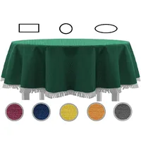 EXKLUSIV HEIMTEXTIL Gartentischdecke mit Fransen Tischdecke Classic Outdoor PVC