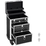 SONGMICS Kosmetikkoffer Aluminium schwarz 34,0 x 24,0 x 48,0 cm