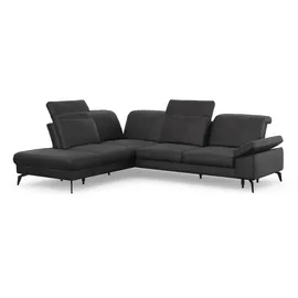 sit&more Ecksofa SIT & MORE "Cabana L-Form", grau, B:303cm H:84cm T:244cm, 100% Polyester, Sofas, Ecksofa, Ottomane, wahlweise mit Sitztiefen-,Armlehnen- und Kopfteilfunktion