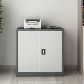 [en.casa] Aktenschrank, Molise Stahl Dunkelgrau/Lichtgrau