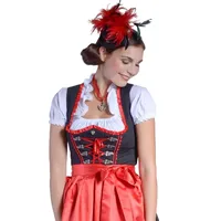 donnerlittchen! Mini-Dirndl Sophie inklusive Bluse und Schürze Schwarz/Rot 32-46 Trachtenkleid Tracht neu, Größe:36 - 36