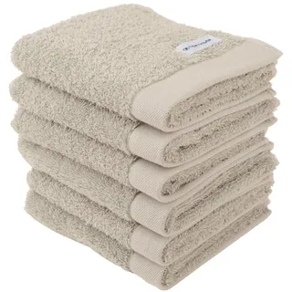 Unisex Gästehandtücher im 6er-Pack, 30x50 cm, beige, Uni, Gr. 30X50