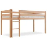 Betten-ABC Bubema Sam – Kinder Hochbett, Buche massiv, mit oder ohne Rutsche, natur oder weiß lackiert