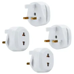Intirilife 4x Steckdosen Adapter in WEISS - 4er Set UK Typ G auf USA Typ A Stromadapter Reisestecker für z.B. Amerika, Japan, Kanada, Thailand