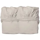 Leander Laken für Babybett, 2 Stück Cappuccino 115 cm x 60 cm x 15 cm - Braun