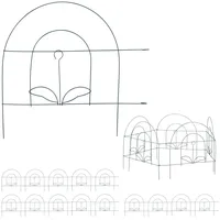 15 tlg. Beetzaun Beetumrandung Ziergitter Beeteinfassung Dekozaun Metall grün