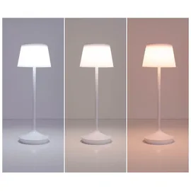 NÄVE LED Tischleuchte "Solarleuchte / Akkuleuchte "EMMI", weiß, 1, Ø 13cm H: 38cm, 1 Stk., Leuchten, Solarbetrieb, Akkubetrieb, CCT, Berührungssensor, Akkutischleuchte, LED Tischleuchte