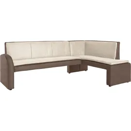 exxpo - sofa fashion Cortado, elegant und modern mit hohem Sitzkomfort", braun (braun, creme), B:157cm H:89cm T:244cm, Sitzbänke, Essbank, hohe Bodenfreiheit, schöne Detailverarbeitung, wahlweise Lederbezug