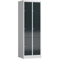 Classix Schließfachschrank anthrazit, lichtgrau X-520328, 6 Schließfächer 59,0 x 50,0 x 180,0 cm