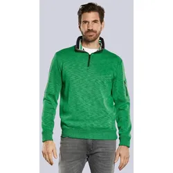 engbers Herren Sweatshirt mit Stehkragen grün regular uni Stehkragen - L