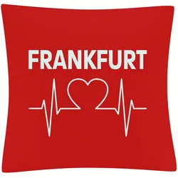multifanshop Kissenbezug - Frankfurt - Herzschlag - Druck weiß - Kissen