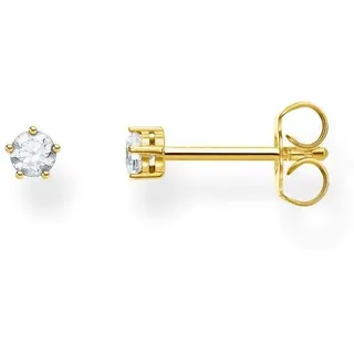 Thomas Sabo Einzel Ohrstecker weißer Stein gold vergoldetes Silber H2135-414-14