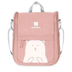 Kikkaboo Wickeltasche 2 in 1 Bär tragebares Babybett Wickelunterlage Moskitonetz rosa