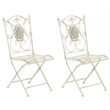 CLP Sibell Gartenstuhl 42 x 49 x 91,5 cm antik-creme 2er Set
