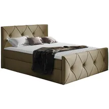 Mirjan24 Boxbett, Beige, Holz, 140x200 cm, Schlafzimmer Betten, Boxspringbetten