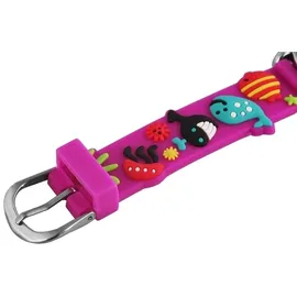 Excellanc Kinderuhr Meerestieredruck 0 mm Silikongehäuse Lila/Silber Silikonarmband Pink