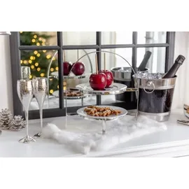 Edzard Kerzenleuchter Zapfen für Stabkerze, Aluminium vernickelt, Höhe 6 cm