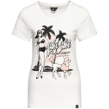 Queenkerosin Print-Shirt Chi Chi Beach Poodle (1-tlg) mit vintage Front Print weiß XS