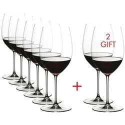 Riedel - Veritas Weingläser, Cabernet / Merlot, transparent, 625ml (6+2 gratis)