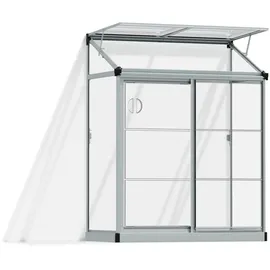 CANOPIA Anlehngewächshaus Kunststoff Silber Klar 0,7 mm 0,75 m2