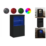 vidaXL Sideboard mit LED-Leuchten Schwarz 60,5x37x100 cm