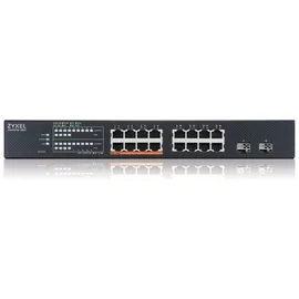 ZyXEL 16-Port 2.5 Multi-Gig-Switch | Cloud/Smart Managed | PoE++ @ 180W | 8 x PoE++ (60W) | 2 x 10G SFP+ | Rackmontage [XMG1915-18EP]