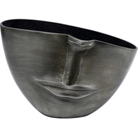 Kare Vase Half Face, Antrhazit, Deko Vase, Blumenvase, Aluminium, 31x22x11 cm (H/B/T)