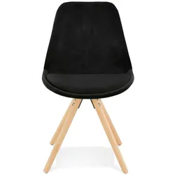 Kadima Design Esstuhl Premium, Besucherstuhl Design  Buchenholz & Samt  Schwarz, helle Beine  Event-geeignet  Velanox Kollektion