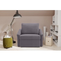 DOMO. collection Sessel Relax, Dauerschläfer, Boxspring Sofa mit Schlaffunktion, Schlafsessel, Gästebett, Schlafsofa 108 x 96 x 86 cm (BxTxH), grau