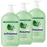 Schauma Schwarzkopf Shampoo 7 Kräuter (3x 750 ml), Haarshampoo verleiht der Haarstruktur eine leichte Frische, Frische-Shampoo für normales bis schnell fettendes Haar