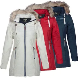 Dry Fashion Damen Steppmantel Wintermantel Göteborg - Winterjacke Steppjacke Winter Mantel für Frauen Atmungsaktiv Gefüttert in Beige Größe 38 - 38