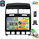 ESSGOO 6+128G Für VW Touareg 7L 2003-10 Autoradio CarPlay Android 15 GPS Navi Autoradio (6GB+128GB, RDS, 4G LTE, Digitalradio (DAB), FM, AM, Carplay Android Auto Bluetooth EQ USB GPS Navi WIFI Touchscreen) schwarz