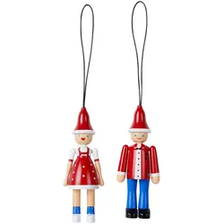 Kay Bojesen - Weihnachtsjunge Ole und Weihnachtsmädchen Lise, rot / blau / weiss