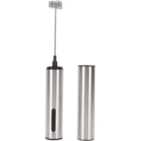 Asixxsix Elektrischer Milchaufschäumer, Wiederaufladbarer Milchaufschäumer aus Edelstahl, Handgerät mit 2 Edelstahl Schneebesen, Getränkeschaummixer für Kaffee, Latte Macchiato
