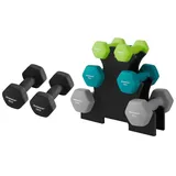 SONGMICS Hantel-Set, (Set), Kurzhantel Set 12kg+10kg, Krafttraining grau|grün