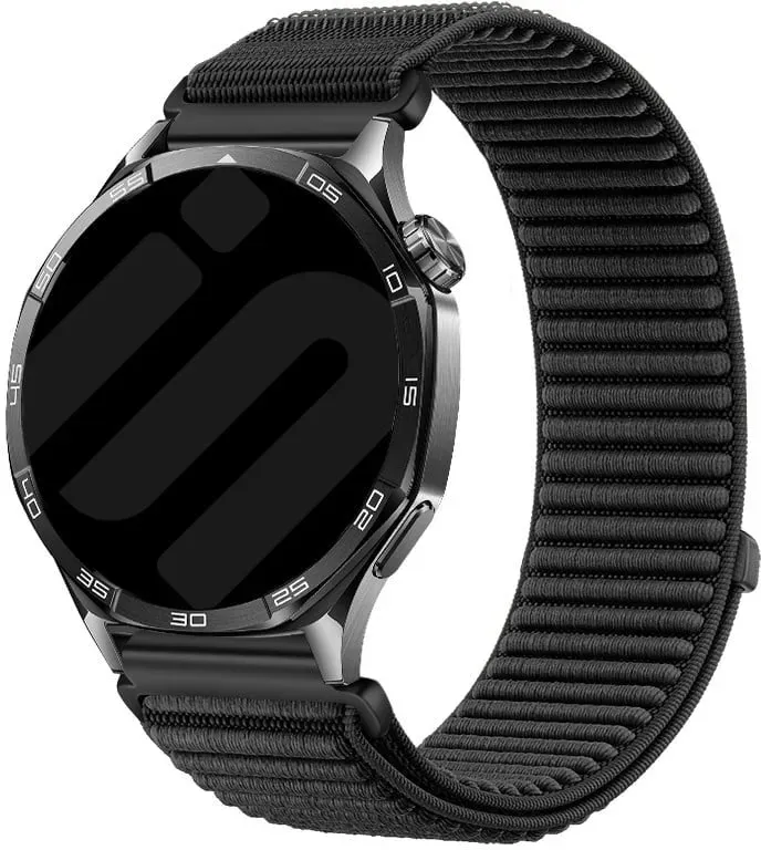 Strap-it TicWatch 22mm Armband Nylon für TicWatch 22mm - Schwarz - Klettverschluss