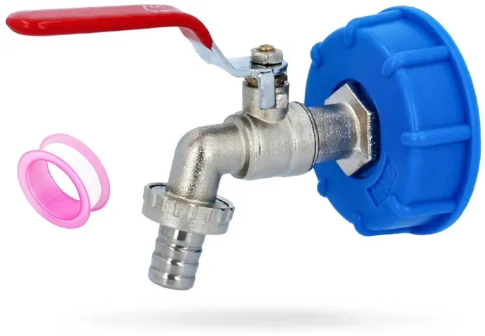 Funktionelle Verschlusskappe mit Metallhahn für Kanister, Fässer und IBC-Container, 1
