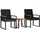 vidaXL Gartenlounge Set 3-tlg. Schwarz