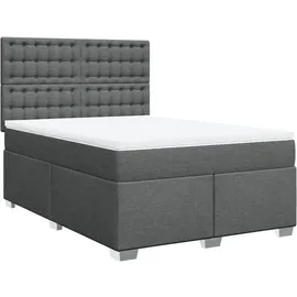 vidaXL Boxspringbett 140 x 200 cm Dunkelgrau