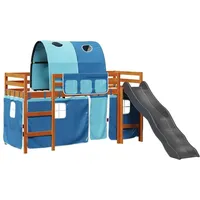 VidaXL Kinderhochbett mit Tunnel Blau 80x200 cm Massivholz Kiefer